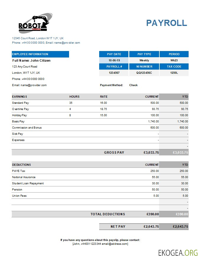 relevé des résultats d'une entreprise de robots industriels aux formats Excel et PDF
